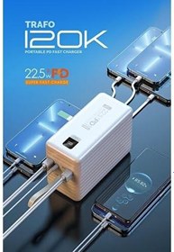 Resim 120.000 mAh Dev Kapasiteli Powerbank - 22.5W PD Hızlı Şarj & LED Fenerli 