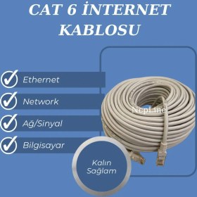 Resim 3 Metre 3m Cat6 Ethernet Kablosu – Router Switch Bilgisayar Uyumlu 