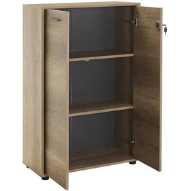 Resim Adoremobilya Newyork 3 Katlı Tam Kapaklı Kilitli Kitaplık - Tori Ahşap 