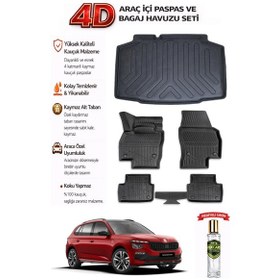 Resim Skoda Kamiq 2019 Model Araca Özel Kokusuz Paspas Takımı + Bagaj Havuzu 