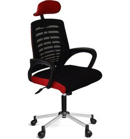 Resim Türksit Karizma File Müdür Koltuk Metalik Gri Boyalı Ayak Siyah-Kirmizi 