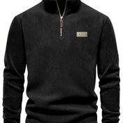 Resim Erkekler için Yarım Fermuarlı Kazak - Yumuşak Kahverengi Külotlu Yaka, Günlük ve Resmi Kıyafetler İçin Tam Fermuar Avantajları Sunan, Makinede Yıkanabilir Sonbahar/Kışlık Süveter, Dayanıklı Örgü Giyim 