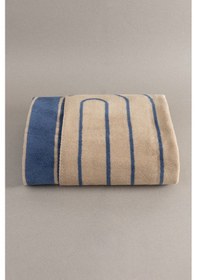 Resim Twin Battaniye Soft Pamuklu Tek Kişilik Battaniye Kahve Mavi 150 X 200 5025a Mavi 