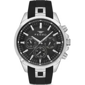 Resim Ferro FM11379DWT-J Quartz Çelik Silikon Siyah 46 mm Erkek Kol Saati 