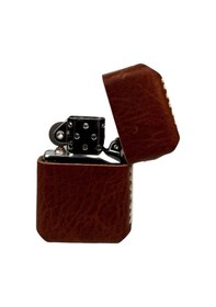 Resim Handmade El Yapımı Hakiki Deri Zippo Modeli Çakmak Tobacco 