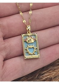 Resim The Empress Tarot Kartı Çelik Kolye Altın 