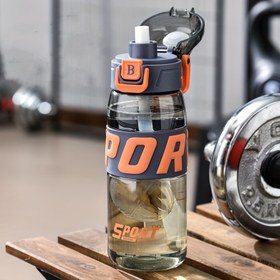 Resim Spor Su Şişesi, Açılır Kapaklı, Sızdırmaz Conta, BPA İçermeyen PC Malzeme, Dahili Pipetli Taşınabilir Tasarım - Fitness ve Spor Salonu Hidrasyon İçecek Matarası 
