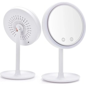 Resim Xhang Vanity Ayna Fan 3 In 1 LED Mirrormagnifiing Ayna Yapmak 180 Derece Rotasyon Ayrılabilir Masa Aynası Ev Seyahati | Banyo Aynaları 
