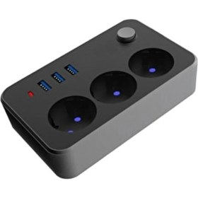 Resim Airstorr 2 M 3'lü Termal Akım Korumalı Priz 3-Usb FTR_02 
