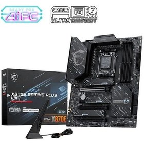 Resim Msı X870e Gamıng Plus Wıfı-7 Ddr5 8200mhz Oc Hdmı Dp Pcıe 16x V5.0 Am5 Atx 