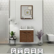 Resim BIANI Fix Arya 65 cm Banyo Dolabı Renk Aybe Kahve 