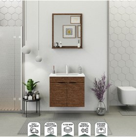 Resim BIANI Fix Arya 65 cm Banyo Dolabı Renk Aybe Kahve 