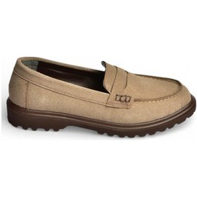 Resim Fox Shoes Y996051002 Vizon Süet Alçak Tabanlı Kadın Makosen Ayakkabı Vizon 