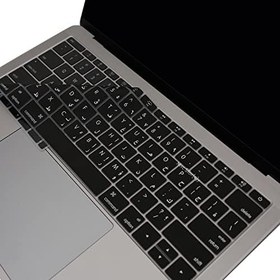 Resim McStorey MacBook Silikon Klavye Koruyucu MacBook Pro 13 inç ve MacBook 12 inç Uyumlu | Arapça Baskılı | US Enter | Ultra İnce YıkanabilirSiyah 