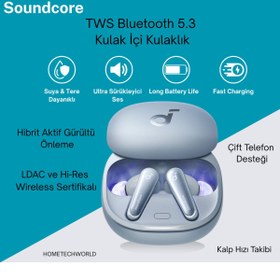 Resim Anker Ultra Sürükleyici Ses,Hibrit Aktif Gürültü Önleme TWS Bluetooth 5.3 Kulaklık 