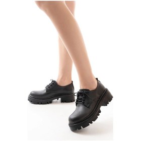 Resim İdimilla 868-754 Siyah Bağcıklı Günlük Yüksek Tabanlı Loafer Ayakkabı Çok Renkli 