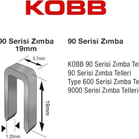 Resim Nil Avm Kobb KBZ9019 19 mm 2500 Adet U Zımba Teli 