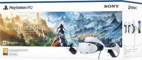 Resim Sony, Pack PlayStation®VR2 Horizon Call of the Mountain™, Casque VR + Manette PS VR2 Sense, Casque de Réalité Virtuelle pour PS5, Compatible avec Console PlayStation 5, Couleur : Noir et Blanc 