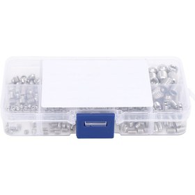 Resim Jeemson 304 Paslanmaz Çelik 300 Adet M3-m8 Çok Boyutlu İçli Altıgen Somun Seti - Endüstriyel/inşaat Talaşlı Bağlama, Taşınabilir Şeffaf Kutuda 