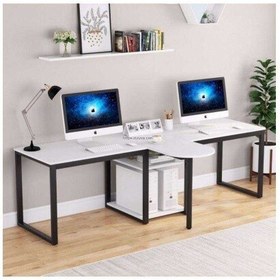 Resim Zizuva Tasarım 240x60x75 CM İki Kişilik Beyaz Çalışma Masası 