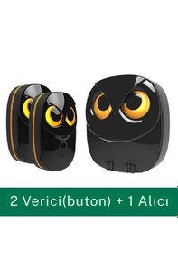 Resim Techtic Kablosuz Kapı Zili Sevimli Baykuş Işıklı 1alıcı 2buton 