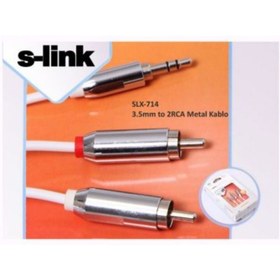 Resim S-Link S-Link Slx-714 3.5Mm To 2Rca Metal Kablo 