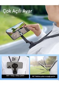 Resim Magsafe Uyumlu 360 Boyun Askılı Telefon Tutucu Sabitleyici Gezi Video Çekimi Tutacağı Oyun Askılı Telefon Tutucu Mıknatıslı Video Çekim Telefon Tutacağı Gri 