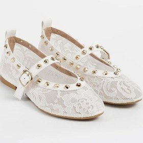 Resim Kindep Park Md Trok Detaylı Dantel Kadın Babet Beyaz Beyaz 