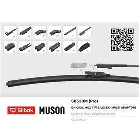 Resim Sılbak Sb530m Sılecek Supurgesı Muz Tıpı Grafıtlı 530mm 6 Aparatlı 