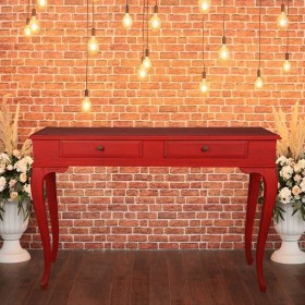 Resim Roys Ahşap 100 cm Çekmeceli Kırmızı Eskitme Dresuar 