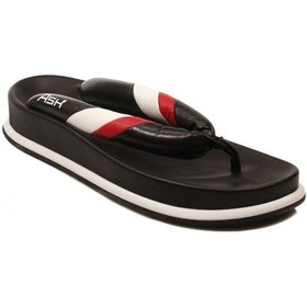 Resim Ash Tonic Siyah Deri Parmak Arası Kadın Terlik Siyah 