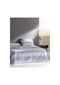 Resim Madame Coco Henri Çift Kişilik Pamuklu Ecocell Baskılı Pike Takımı - Mavi 8684427020951 Mavi 