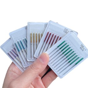 Resim 50 Renkli Endüstriyel Dikiş Makinesi İğnesi, Elastik Kumaşlar İçin Uygun, Anti-Jump Tasarımı, Parlak Mor/Kırmızı/Yeşil/Mavi/Sarı, Hassas Dikiş, Anti-Jump İğnesi, Yüksek Kaliteli Dikiş Araçları 