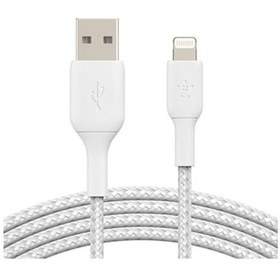 Resim Belkin Örgülü Apple Uyumlu iOS Lightning Hızlı Şarj Ve Data Kablosu 1M Beyaz (547572190) 