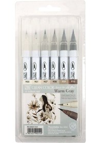 Resim Supertrend Clean Color Real Brush Fırça Uçlu Marker Kalem Seti 6 Renk Warm Gray Colors Görsel Rengi 