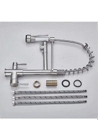 Resim Mutfak Eviye Bataryası Dual Flow Su Arıtma Çıkışlı Spiralli Ve Fiskiyeli Nikel. 