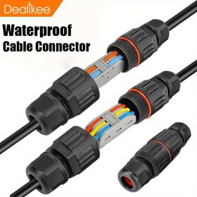Resim Dealikee Su Geçirmez LED Işık Bağlantı Elemanı - 2/3 Pin Hızlı Bağlantı Terminali, Anti-İnterferans Yağmura Dayanıklı Dış Mekan Elektrik Bağlantıları Güneş Panelleri, Pil Güçlü ve Duvara Monte Cihazlar için, Hava Koşullarına Dayanıklı Bağlantılar, Hızlı Bağlantı Tasarımı, Anti-Fouling Tasarımı 