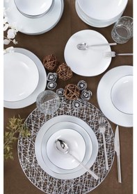 Resim Güral Porselen Elegant Roden 24 Parça 6 Kişilik Yemek Takımı Gümüş 