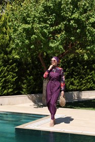 Resim NS TASARIM MAYO Etnik Model Allerli Tasarım Tesettür Tulum Mayo 