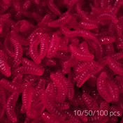 Resim 10/50/100 adet Simüle Gerçekçi Solucan Balık Yemi Luminöz 2cm/0.79 inç Yapay Biyonik Yumuşak Solucan Yem Açık Hava Balıkçılık Ekipmanları 