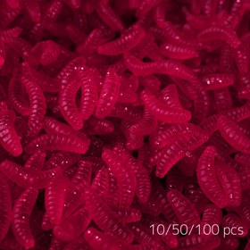Resim 10/50/100 adet Simüle Gerçekçi Solucan Balık Yemi Luminöz 2cm/0.79 inç Yapay Biyonik Yumuşak Solucan Yem Açık Hava Balıkçılık Ekipmanları 