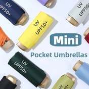Resim Mini Güneş Şemsiyesi Küçük Katlanır Cep Şemsiye Çift Kullanımlı Vinil Katlanabilir UV Koruma Güneşlik Kapsül Dış Mekan Güneşlik 
