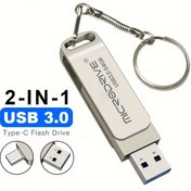 Resim Microdrive W2 USB 3.0 Flash Sürücü - 64GB/128GB/256GB, Type-C, Metal Klipsli Anahtarlık Flash Sürücü, Taşınabilir Depolama Cihazı, USB Flash Sürücü | Metal Klipsli Flash Sürücü | Dayanıklı Flash Sürücü 