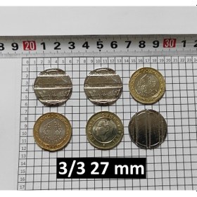 Resim 100 Adet 3/3 Çeltikli 27/2 Mm Oyun Makineleri & Langırt Jeton 