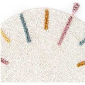 Resim Cool Halı Cool Cotton Ccn 03 Multi Yıkanabilir Kaymaz Tabanlı Natural Pamuk Dokuma Yuvarlak Bebek Halısı Multi 