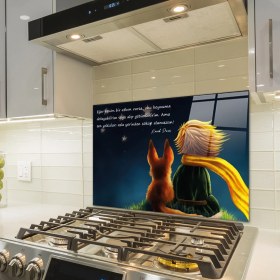 Resim Decorita Cam Ocak Arkası Koruyucu | Küçük Prens - Yıldızlar | 49,5cm X 76cm 