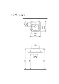 Resim Bocchi - Elba Tezgahüstü Çanak Lavabo Menekşe Moru - 1074-023-0126- Mor 