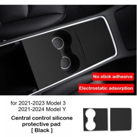Resim Hightower Tesla Model 3 2021-2023 Model Y 2021-2024 Siyah Silikon Konsol Kaplama Kiti 