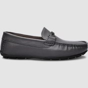 Resim %100 Hakiki Deri Gri Tokalı Erkek Loafer-gri Gri 