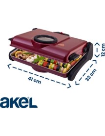 Resim Akel AB660 Tek Telli Camlı Izgara Metal Kırmızı 1200 Watt 